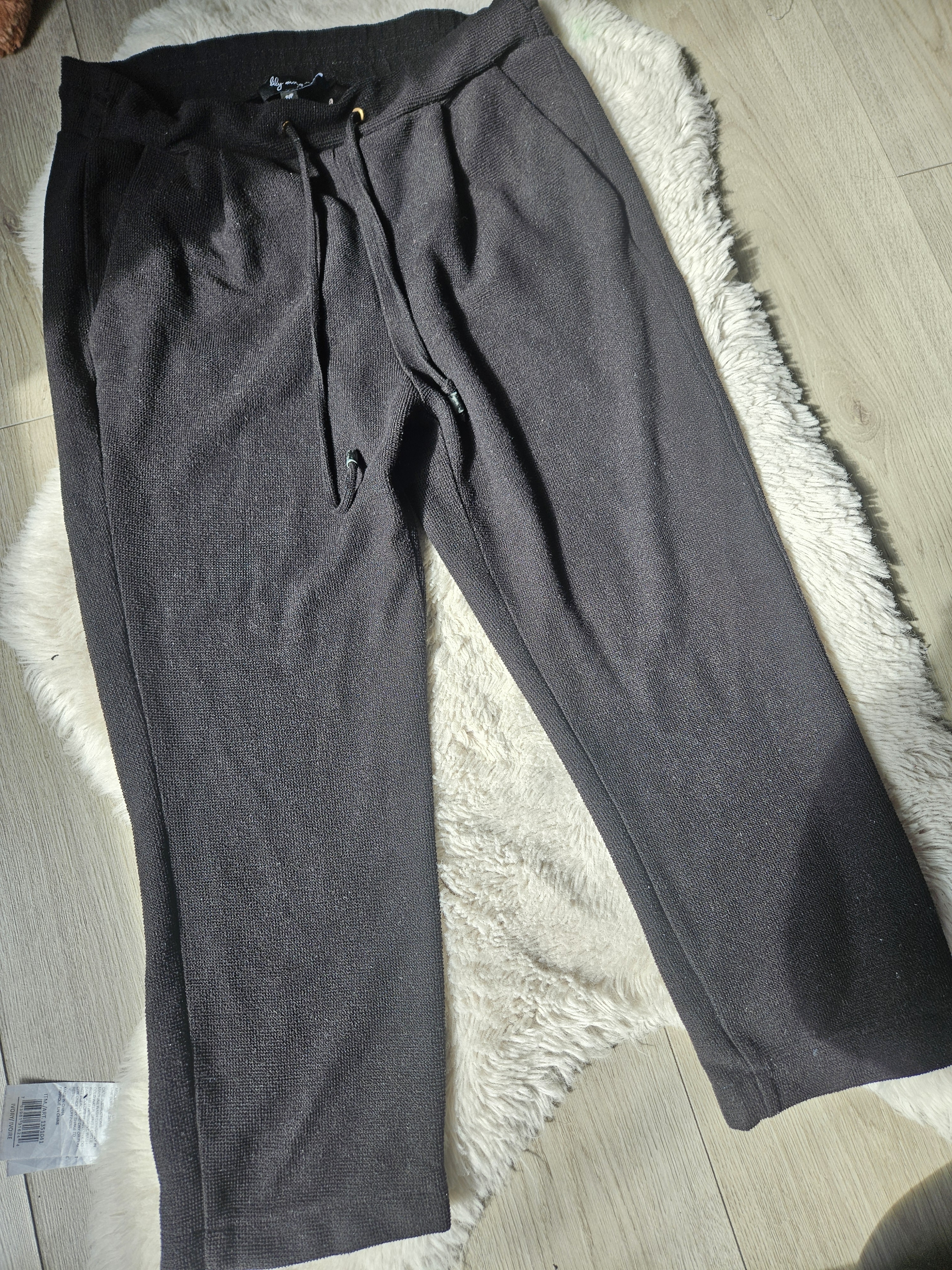 Lily Morgan Heather Grey Knit Joggers - Soft Cozy Lounge Pants - Size Small
